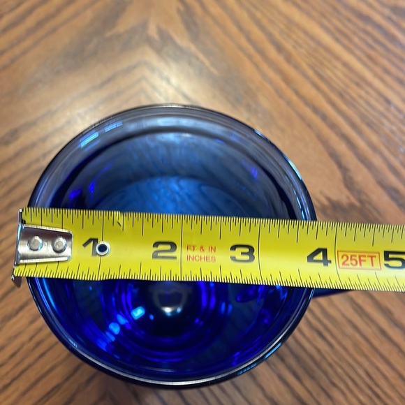 Starbucks/Anchor Hocking cobalt blue glass etched pedestal mug - Picture 7 of 8